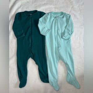Primary Kids Footies - Dark Teal and Light Aqua